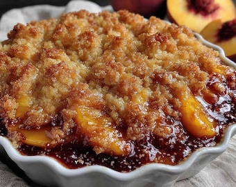 No-Bake Peach Cobbler Dump Cake | Easy Refreshing Summer Dessert