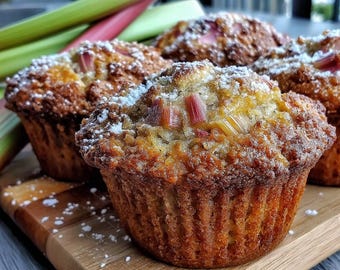 Rhubarb Muffins | Tangy Tender Muffins Recipe Download