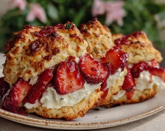 Whipped Cream Strawberry Shortcake Biscuits | Fluffy Fresh Memorial Day Treats