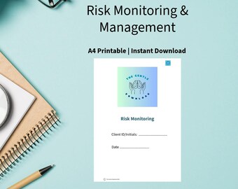 Risk Monitoring & Management Tool for Therapists | 3‑Page Digital Download | Counselling Risk Assessment Template