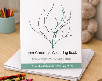 Inner Creatures Kids Colouring Book Printable | Calm Creativity Pages | Mindful Drawing & Doodle Activities | Emotional Wellbeing Art