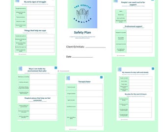 Therapy Safety Plan Template | Digital Download for Counsellors | Client Coping & Support Plan