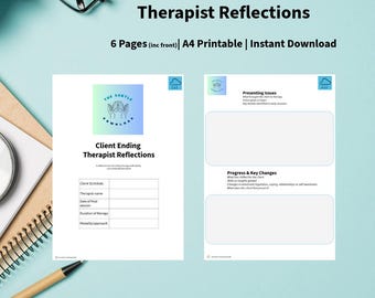 Client Ending Therapist Reflections Template | 6‑Page Counsellor & Therapist Case Closure Form