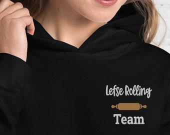 Lefse Rolling Team sudadera con capucha bordada / Humor nórdico escandinavo