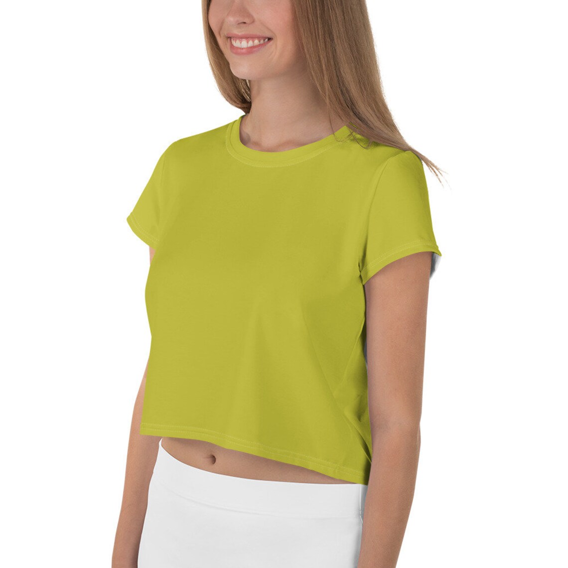 Spring Yellow Green Crop Tee Womens Plus Size Fitness - Etsy UK