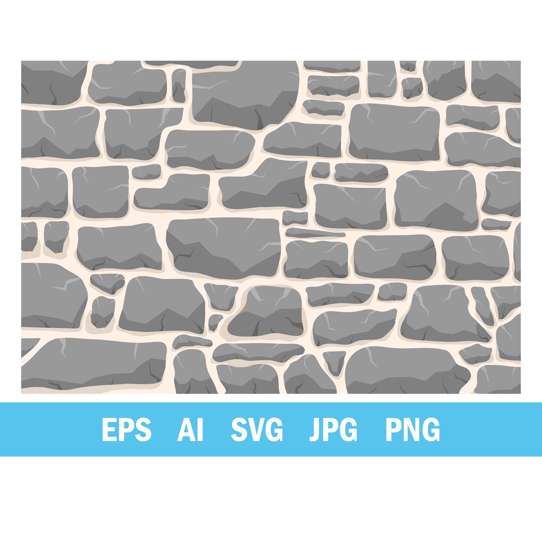Gray Stone Wall Texture Background Vector Illustration With Irregular ...