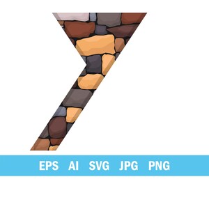 May include: A stylized letter Y design with a stone texture, featuring a mix of brown, tan, and gray hues. The design is set against a white background. The bottom of the image includes the text "EPS AI SVG JPG PNG".