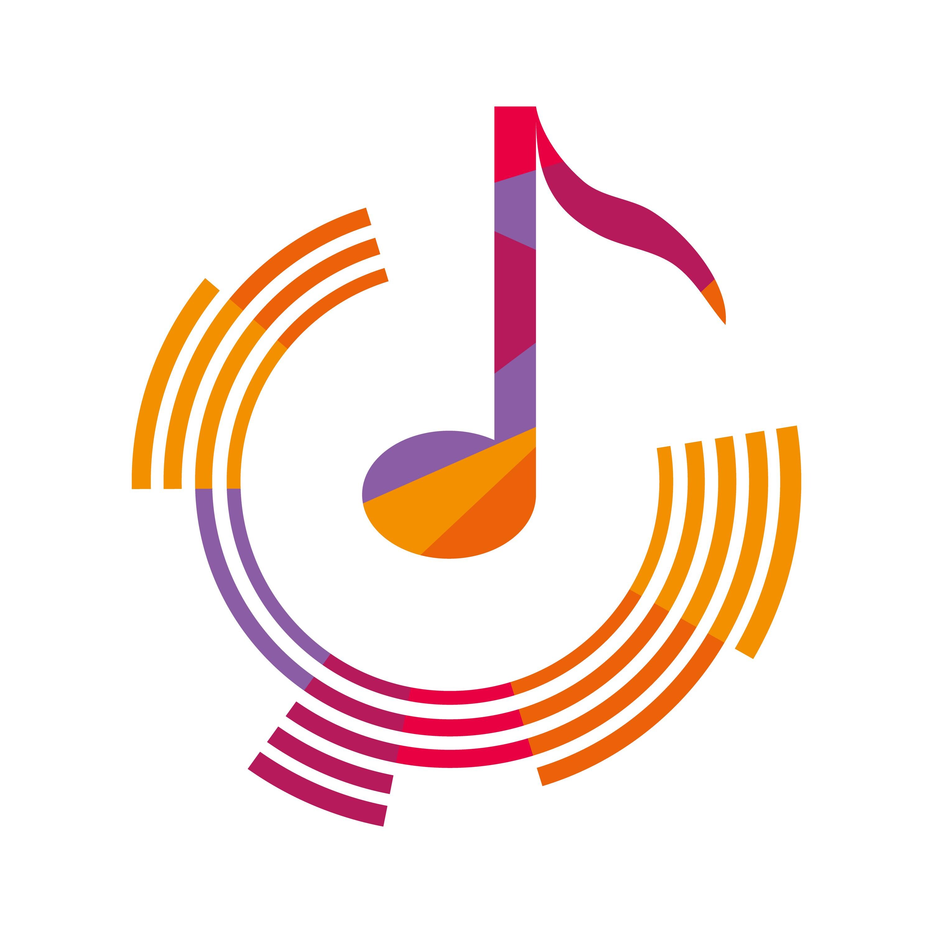 Abstract Musical Note Logo With Colorful Geometric Patterns. Vibrant ...