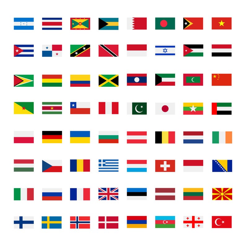 Vector Collection of World National Flags in Flat Design for ...