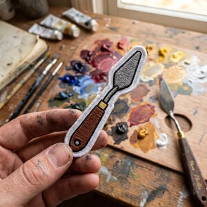 Palette Knife Embroidered Patch Artist Paint Iron On Badge Oil Painting Gift For Painter