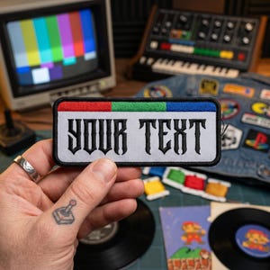 Custom Text Patch Embroidered Gothic Name Badge Personalized Retro Iron On Sew Label