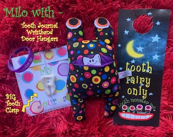 TOOTH MONSTER INC - Milo, Tooth Journal, ""Tooth Fairy Only"" Türhänger, Armband""