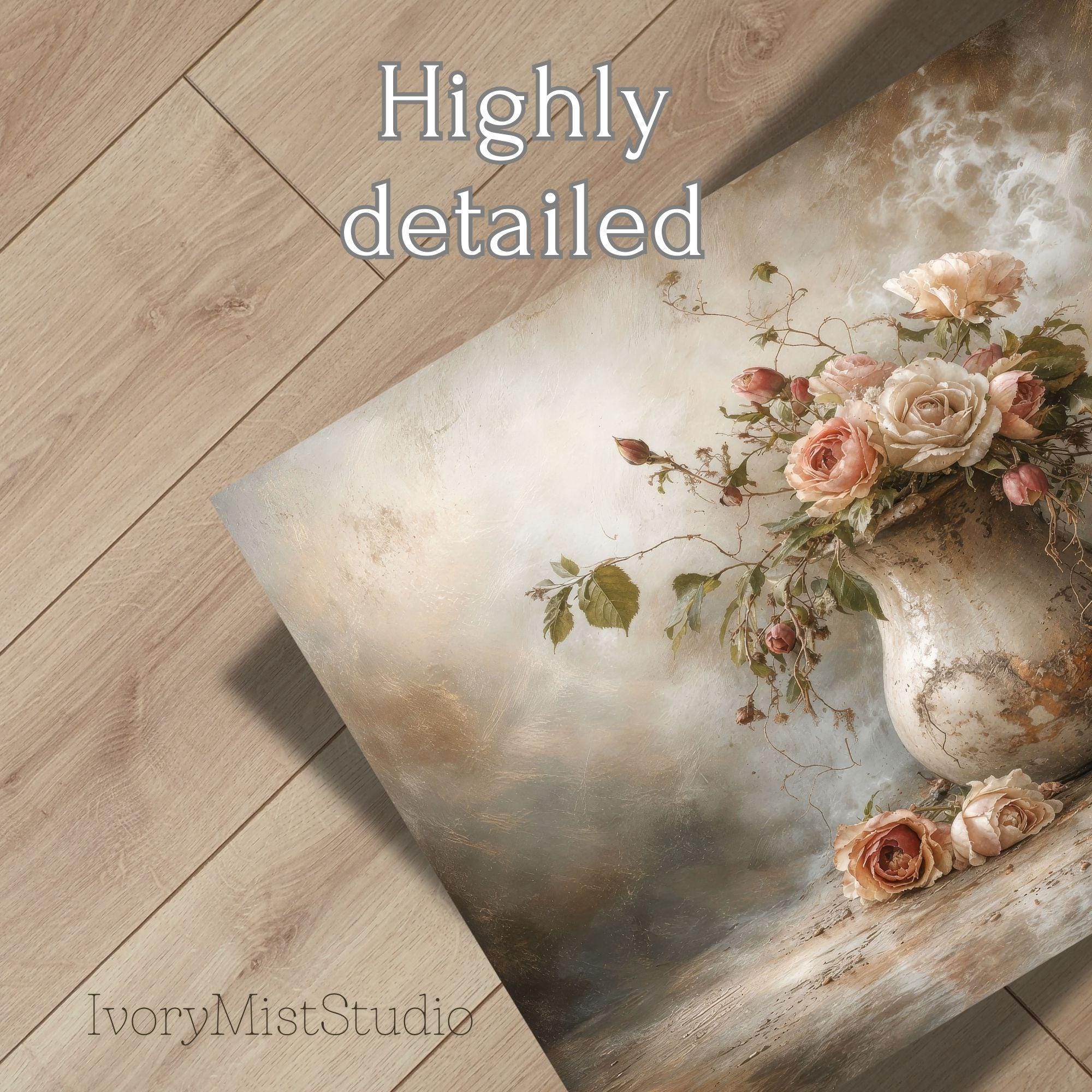 Moody Floral Still Life Print, Vintage Wall Art, Romantic Bouquet ...