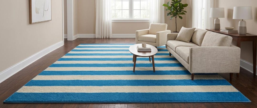 Hand Tufted Wool Striped Rug, Modern Minimalist Living Room Carpet - Etsy