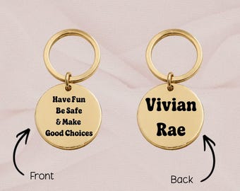 Personalized Engraved Keychain – Custom 30mm Disc Keychain – Double Sided Option – Name, Date, or Message