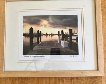 Key West Seaport Sunset Photo Print, Signed C.J. Groth Wall Art