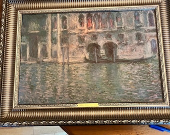 Claude Monet print in silver frame
