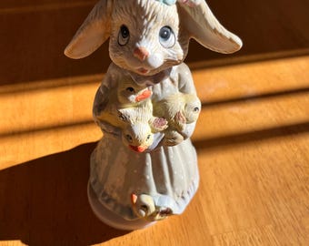 Mrs Easter bunny musical figurine