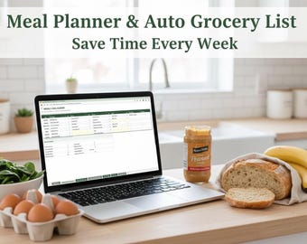 Meal Planner Spreadsheet | Excel And Google Sheets Auto Grocery List