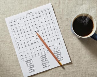 Word Search Puzzles, 30 Medium Themed PDF | Printable Brain Games