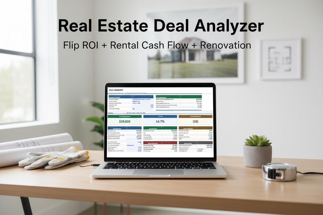 Real Estate Deal Analyzer Spreadsheet | Flip Rental Cash Flow ...