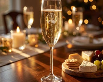 Champagne Glass, 8 Oz Clear Engraved Celebration Drinkware