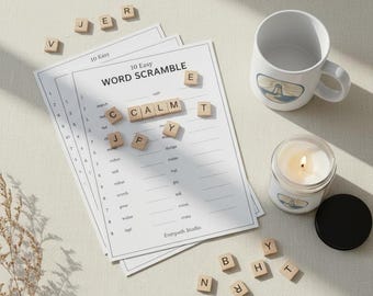 Word Scramble Printable Puzzles, 10 Easy Brain Games With Answer Key