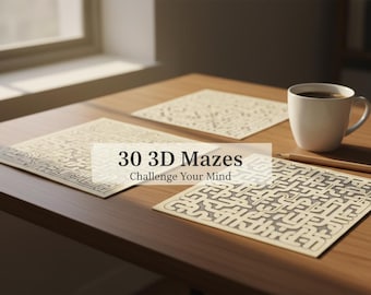 Pacchetto di 30 labirinti 3D: giochi per la mente per adulti (download in PDF)