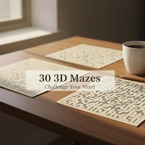 3D-doolhofpuzzelpakket | 30 printbare hersenkrakers (pdf)