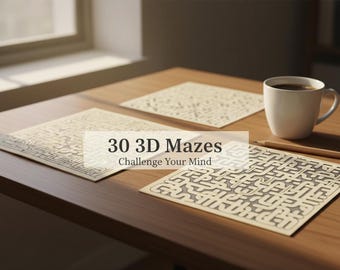 3D Maze Puzzle Pack | 30 Printable Brain Games PDF