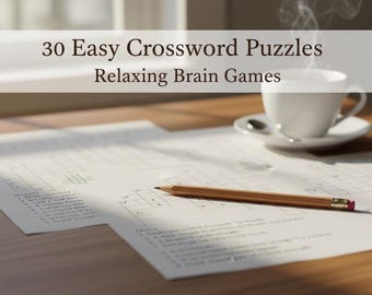 Easy Crossword Puzzles, PDF With 30 Solutions | Printable Brain Games