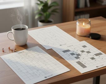 Logic Puzzles | 90 Medium Sudoku, Kakuro And Nurikabe Printable Pack