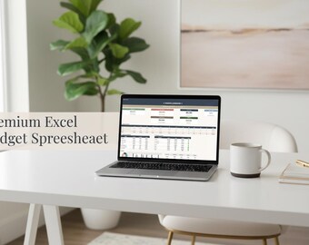 Foglio di calcolo Excel per il budget: pianificazione annuale, monitoraggio delle spese, obiettivi di risparmio (download digitale)