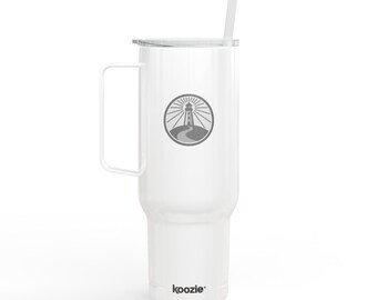 Bicchiere termico da 40 once con faro inciso.