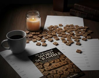Word Scramble Printable Pack, 30 Advanced Challenges with Answer Key