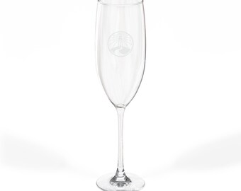 Lighthouse Engraving Champagne Glass