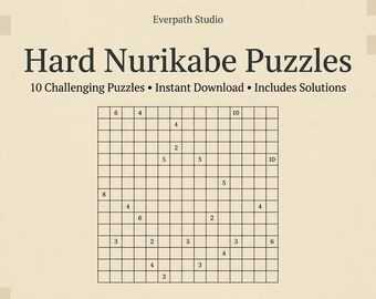 Rompicapo Nurikabe difficili – 10 rompicapo logici impegnativi (Download PDF)