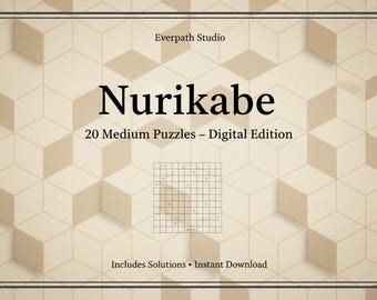 Nurikabe Puzzle Pack – 20 puzzle di logica di livello medio (download digitale)