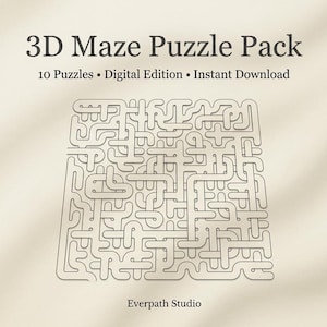 Pacchetto di labirinti 3D, 10 giochi di logica stampabili / Download immediato
