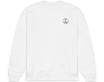 Sunrise Lighthouse Chest Patch sweatshirt | Minimal Nautical Crewneck