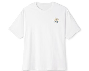 Vintage Lighthouse Logo Oversized Boxy Tee | Coastal Relaxed Fit T-Shirt