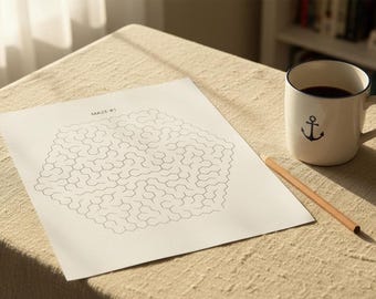 Hexagon Maze Puzzle | 30 Honeycomb Designs, Printable PDF Download