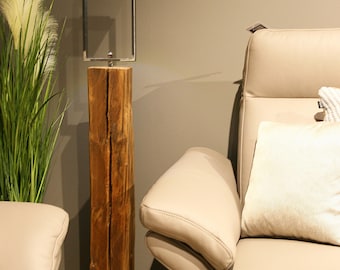 Luminária de chão moderna em madeira e metal, luminária de design de interiores artesanal, iluminação ambiente *Brun*