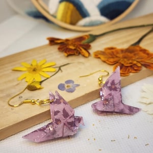 Boucles d'oreille en résine UV - origami