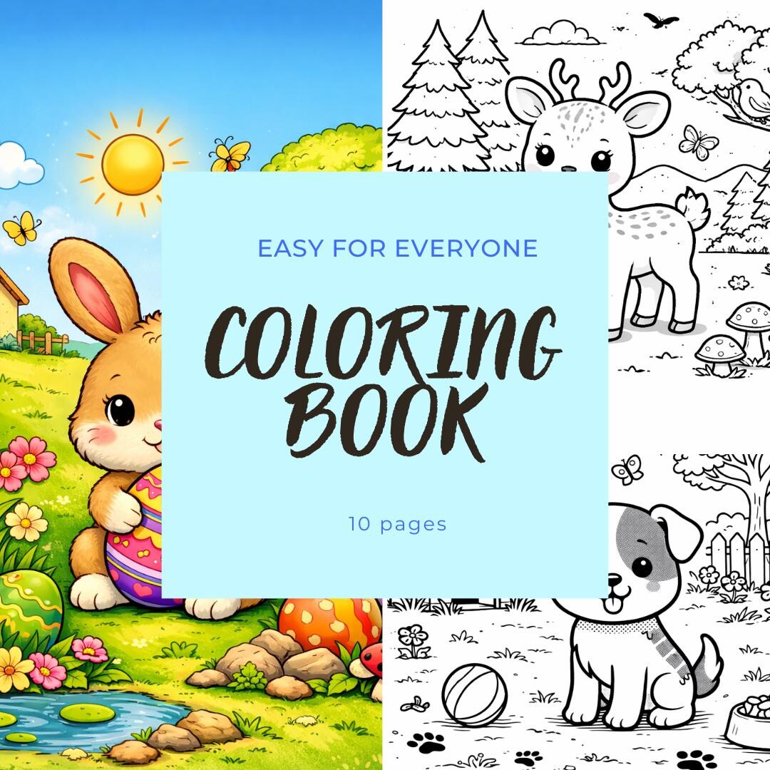 Cute Animals Coloring Book | Printable Book for Kids - Etsy