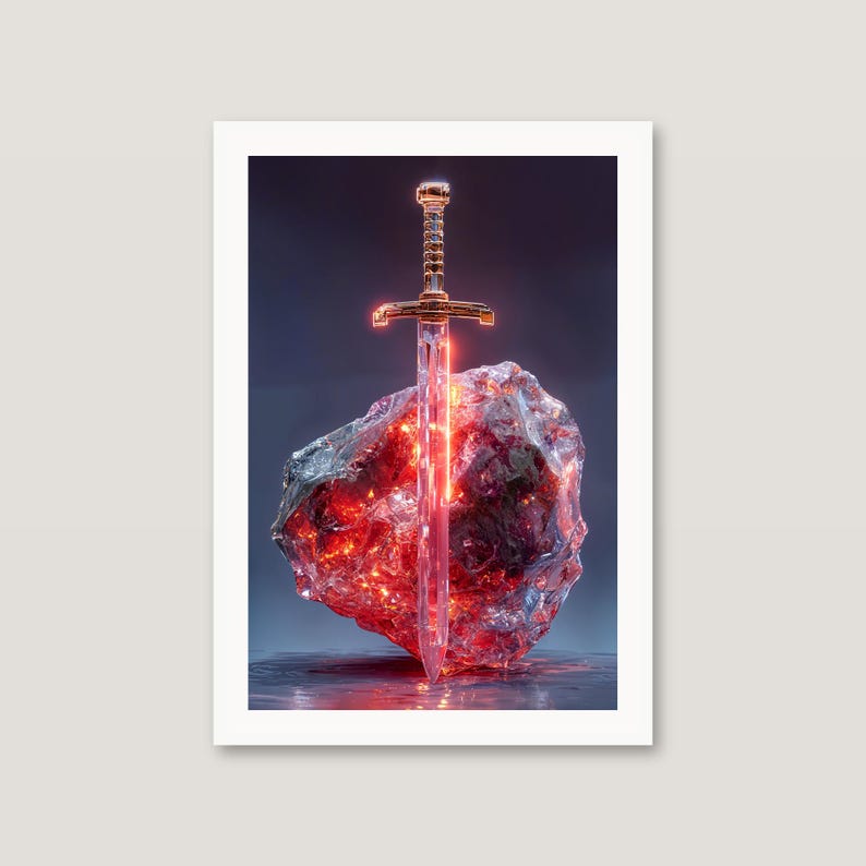 Crystal Sword Psychedelischer Druck | Maximalist Pop Art (Digital Download) Bild 4