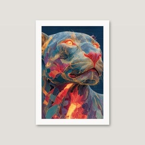 Maximalist Collage Wall Art Set | Panther, Punk Portrait, Neon Botanical Posters (Digital Download) image 9