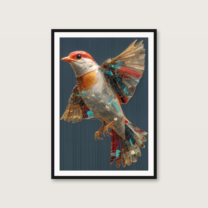 Ensemble d'affiches murales rétro-futuristes | Montagne, astronaute, oiseau mécanique (Téléchargement numérique) image 10
