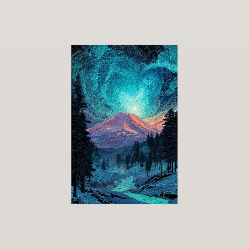 Himmlische Landschaft Kunstdrucke | Cosmic Ethereal Boho Galeriewand Dekor (Digitaler Download) Bild 8