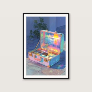 Glowing Suitcase Surreal Art Print | Dreamcore Collage Poster (Digital Download) image 1